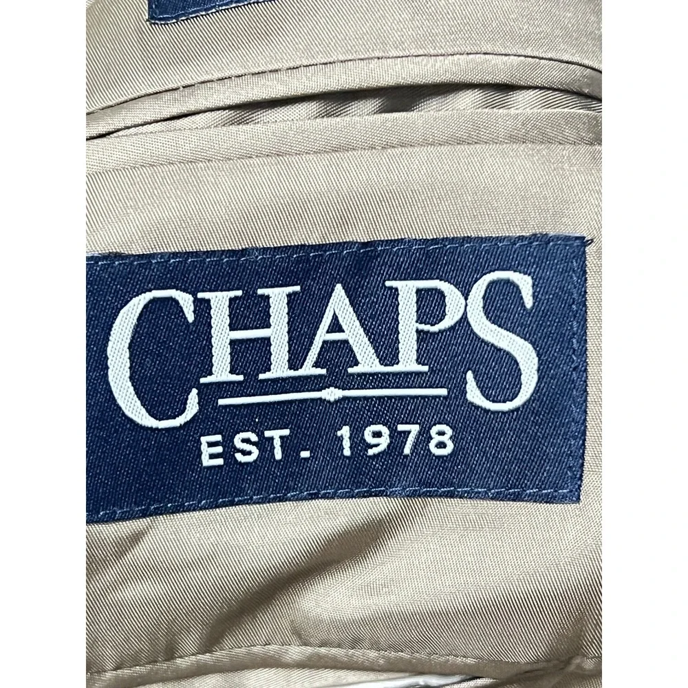Chaps Mens 48R Blazer 100% Silk Tan Basketweave Two Button Sport Coat COOP 12 GX